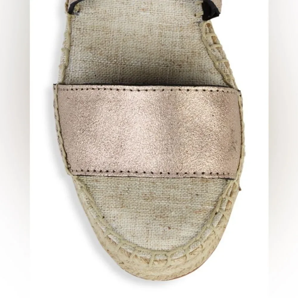 Splendid Aubrey Metallic Leather Espadrille Flatform Slingback Sandals size 8